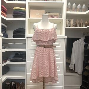 Shirt pink lace dress